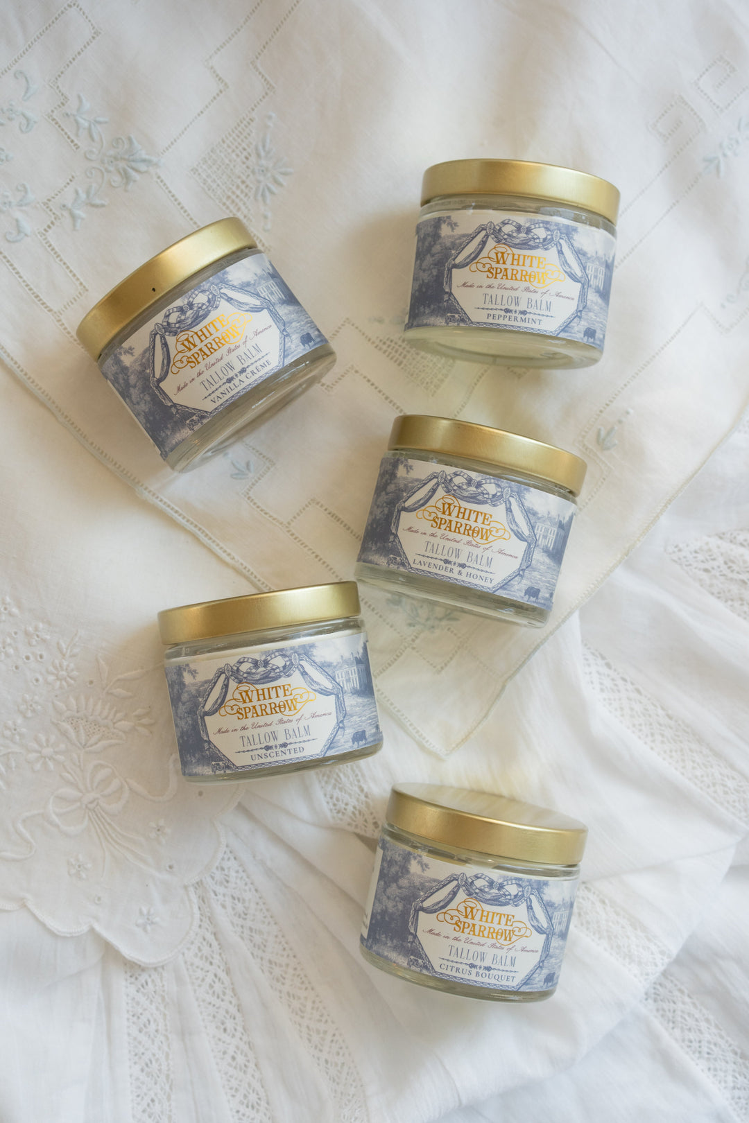 White Sparrow grass-fed tallow balm collection