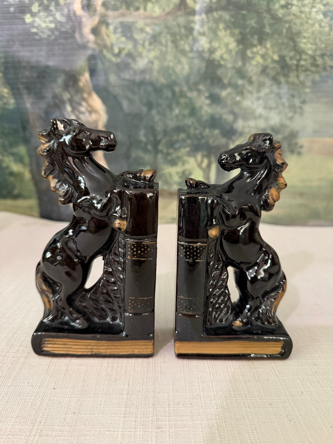Black Horse Bookends