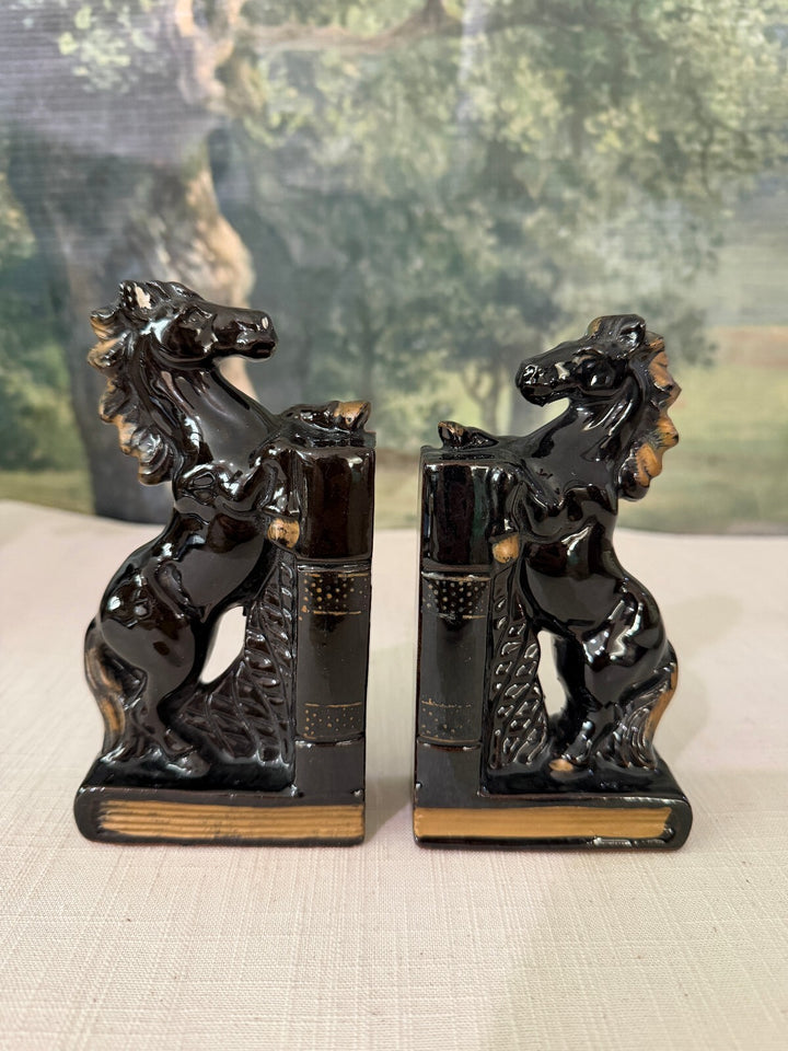 Black Horse Bookends