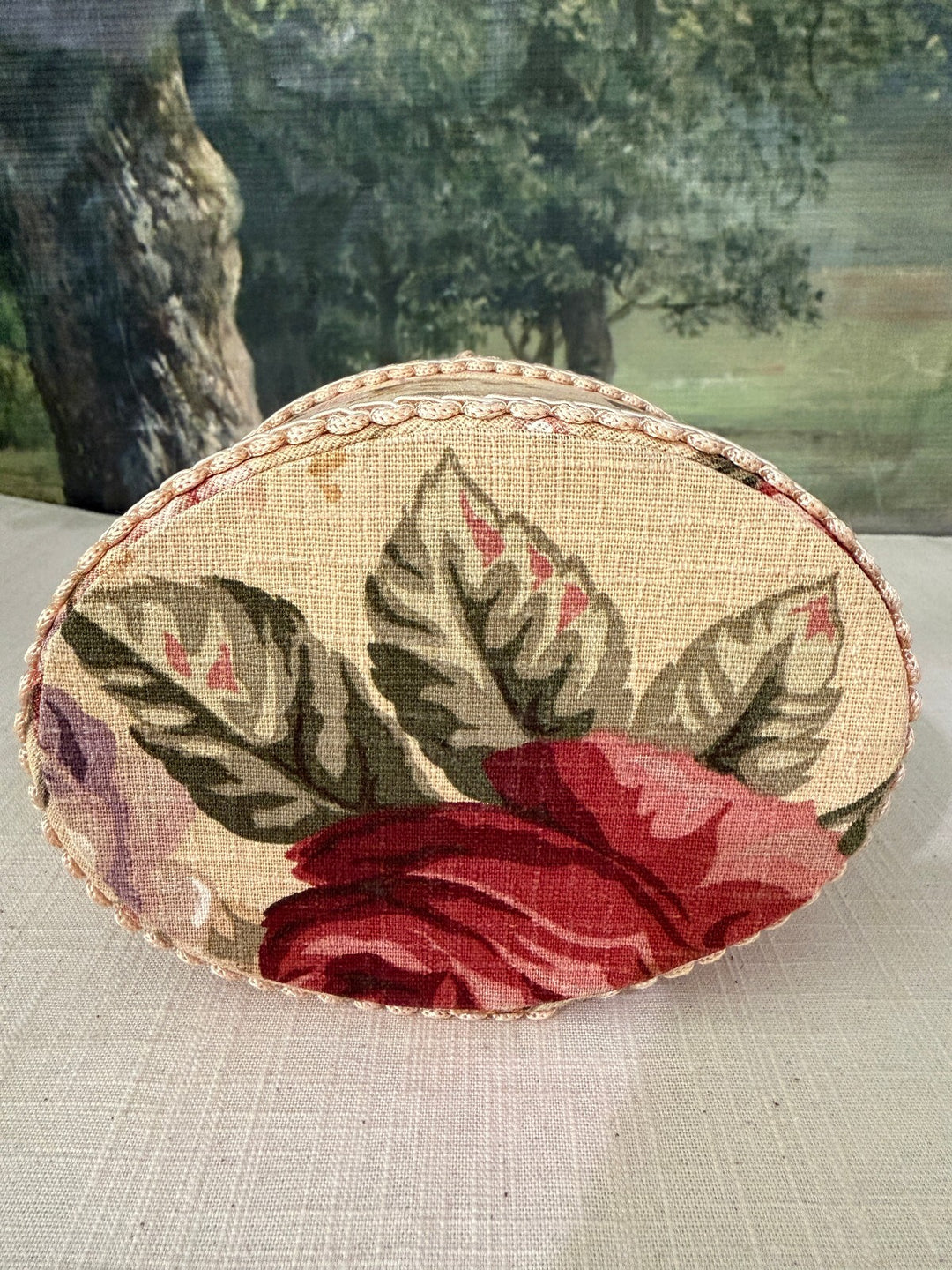 Floral Fabric Round Keepsake Box
