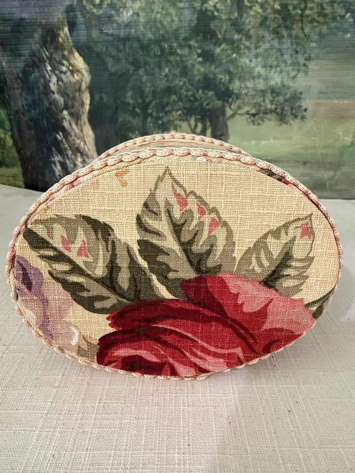 Floral Fabric Round Keepsake Box