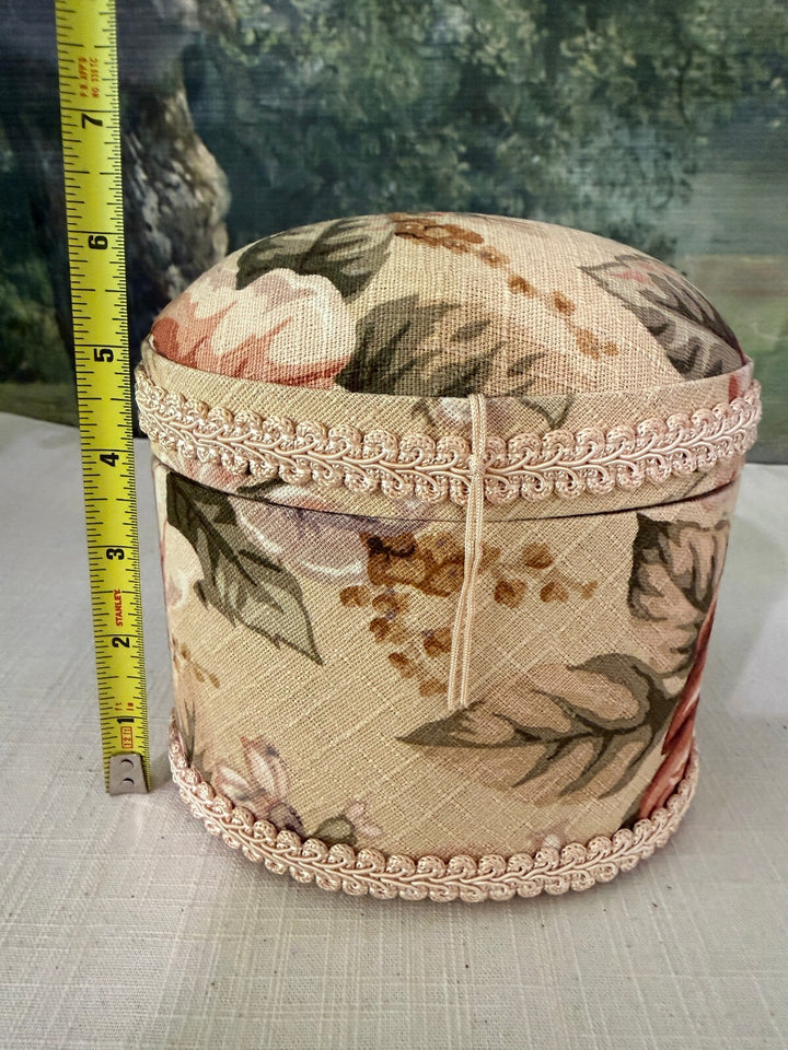 Floral Fabric Round Keepsake Box