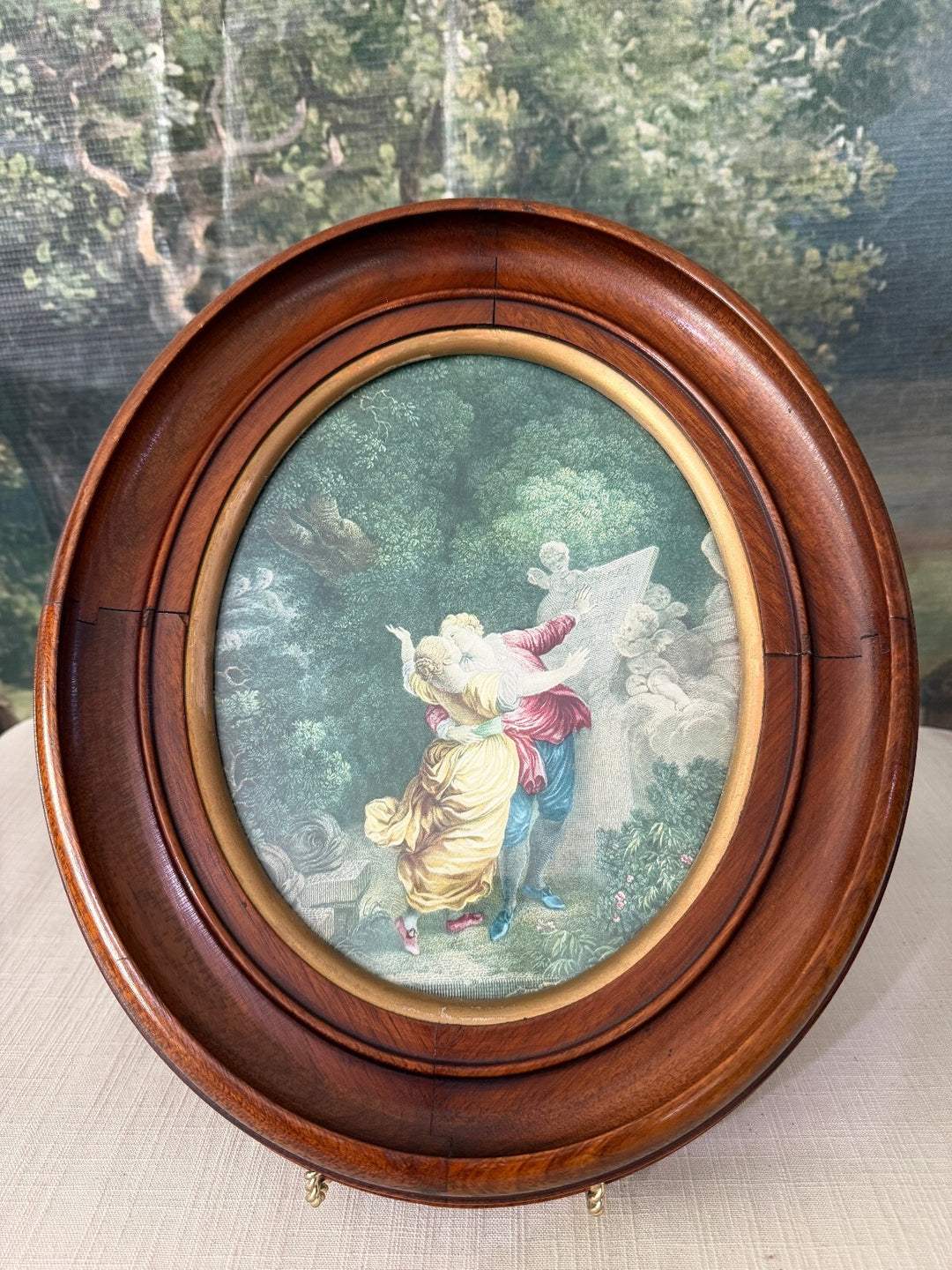 Oval Framed Fragonard Print