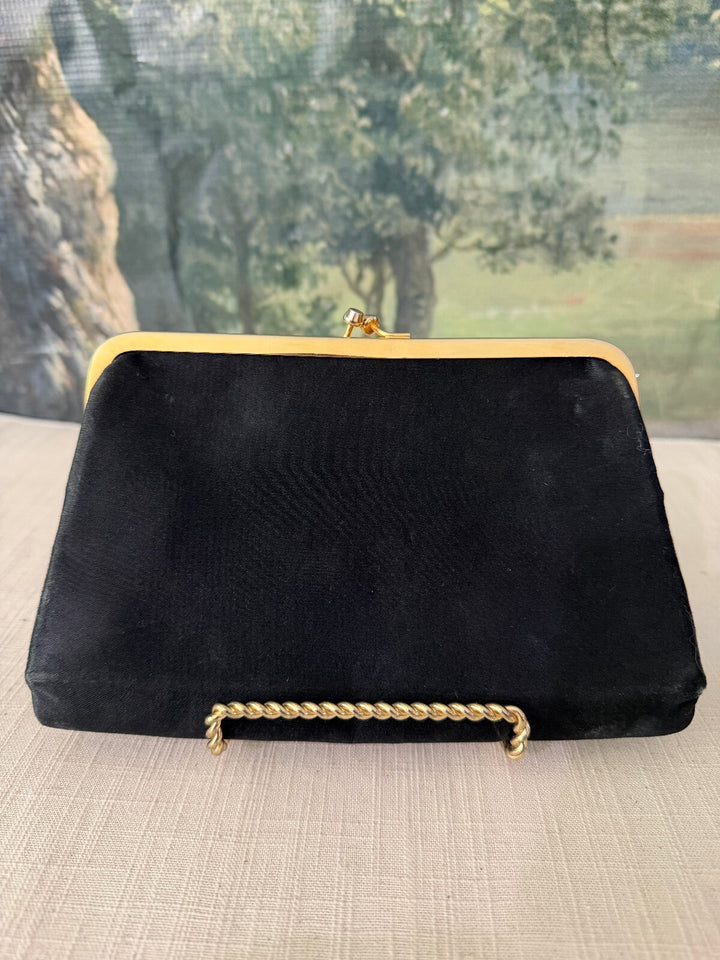 Black Clutch Purse with Romantic Scene