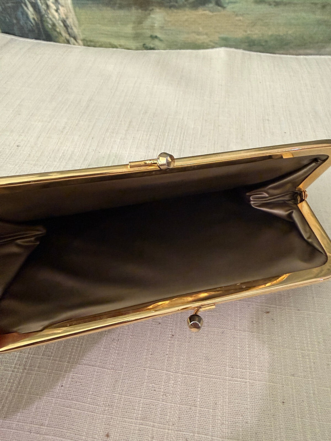 Black Clutch Purse with Romantic Scene