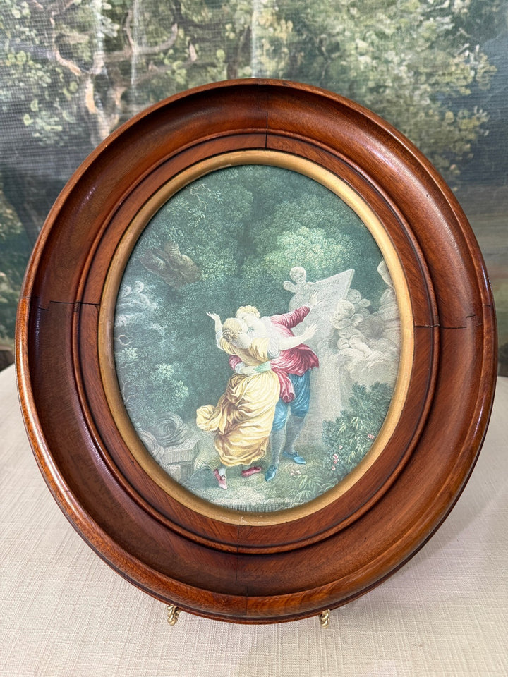 Oval Framed Fragonard Print