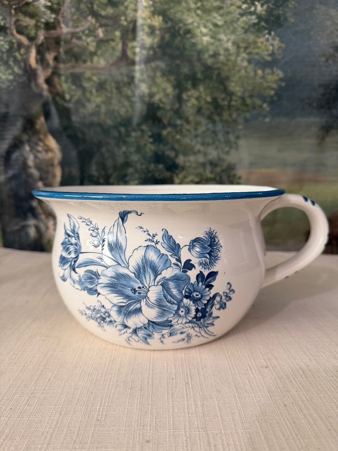 Blue and White Ceramic Chamber Pot