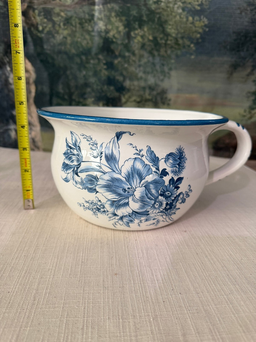 Blue and White Ceramic Chamber Pot