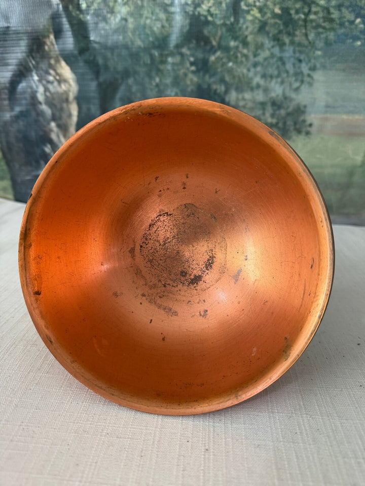Copper pedestal bowl