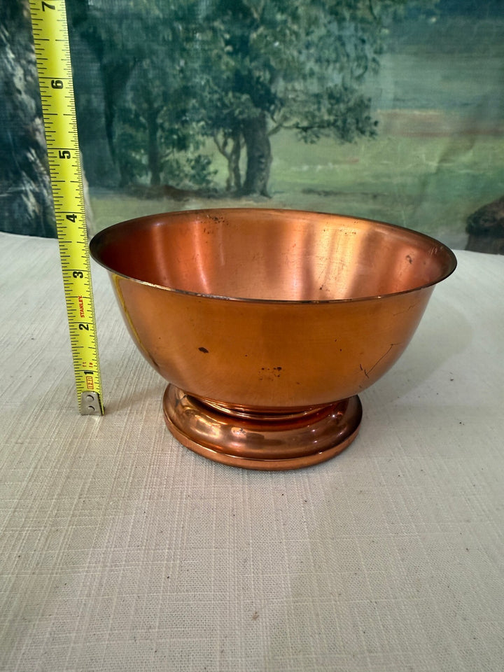 Copper pedestal bowl