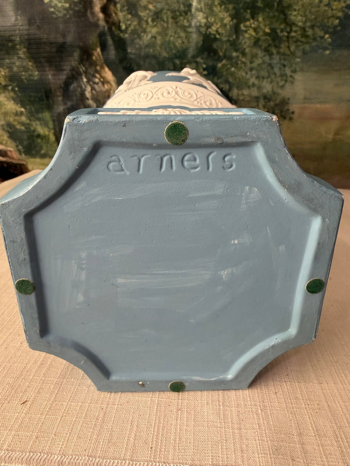 Blue and white classical relief vase