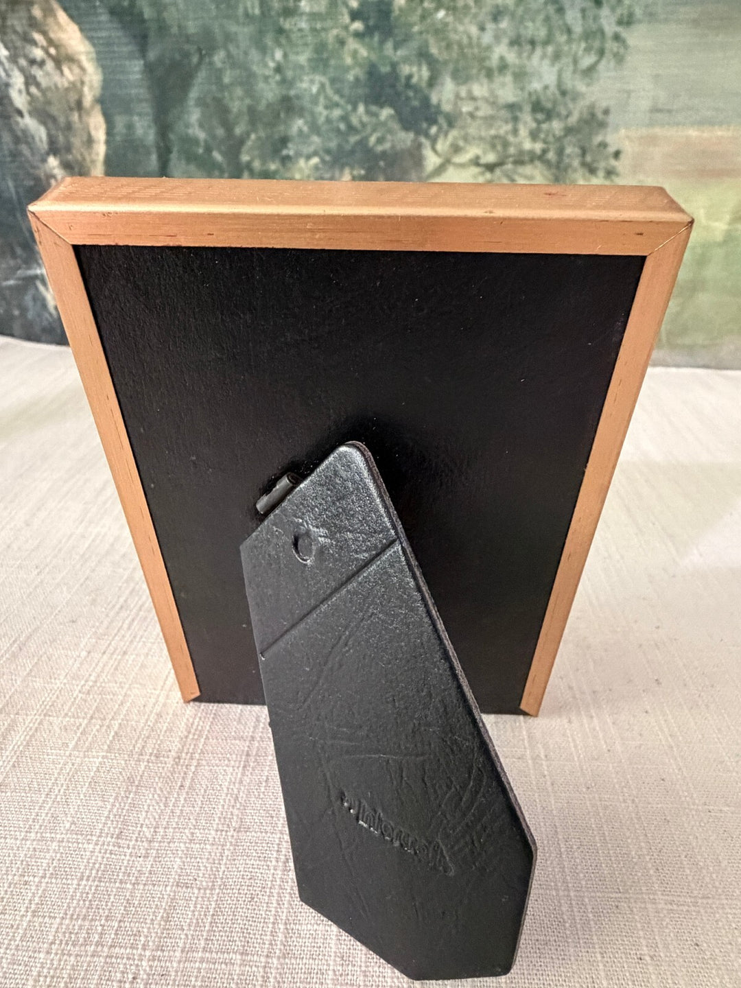 Embossed gold rectangular picture frame