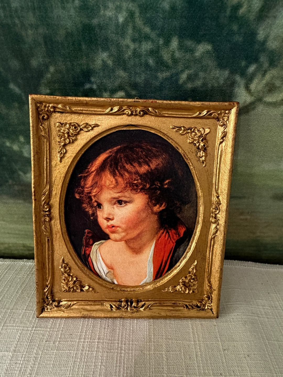 Gold oval portrait picture frame made in Italy