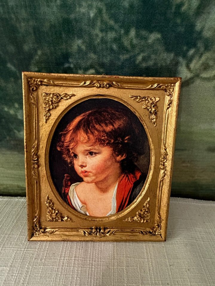 Gold oval portrait picture frame made in Italy