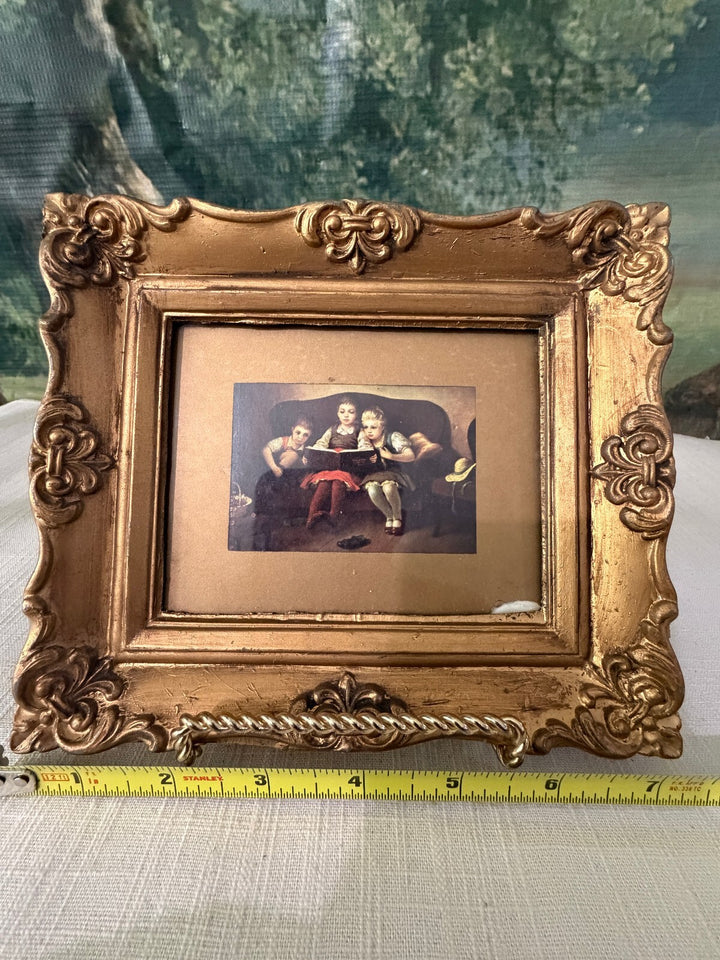 Ornate gold horizontal framed family print