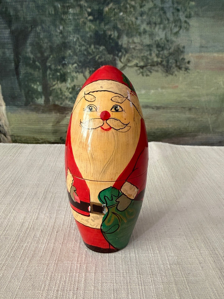 Red Santa nesting dolls set