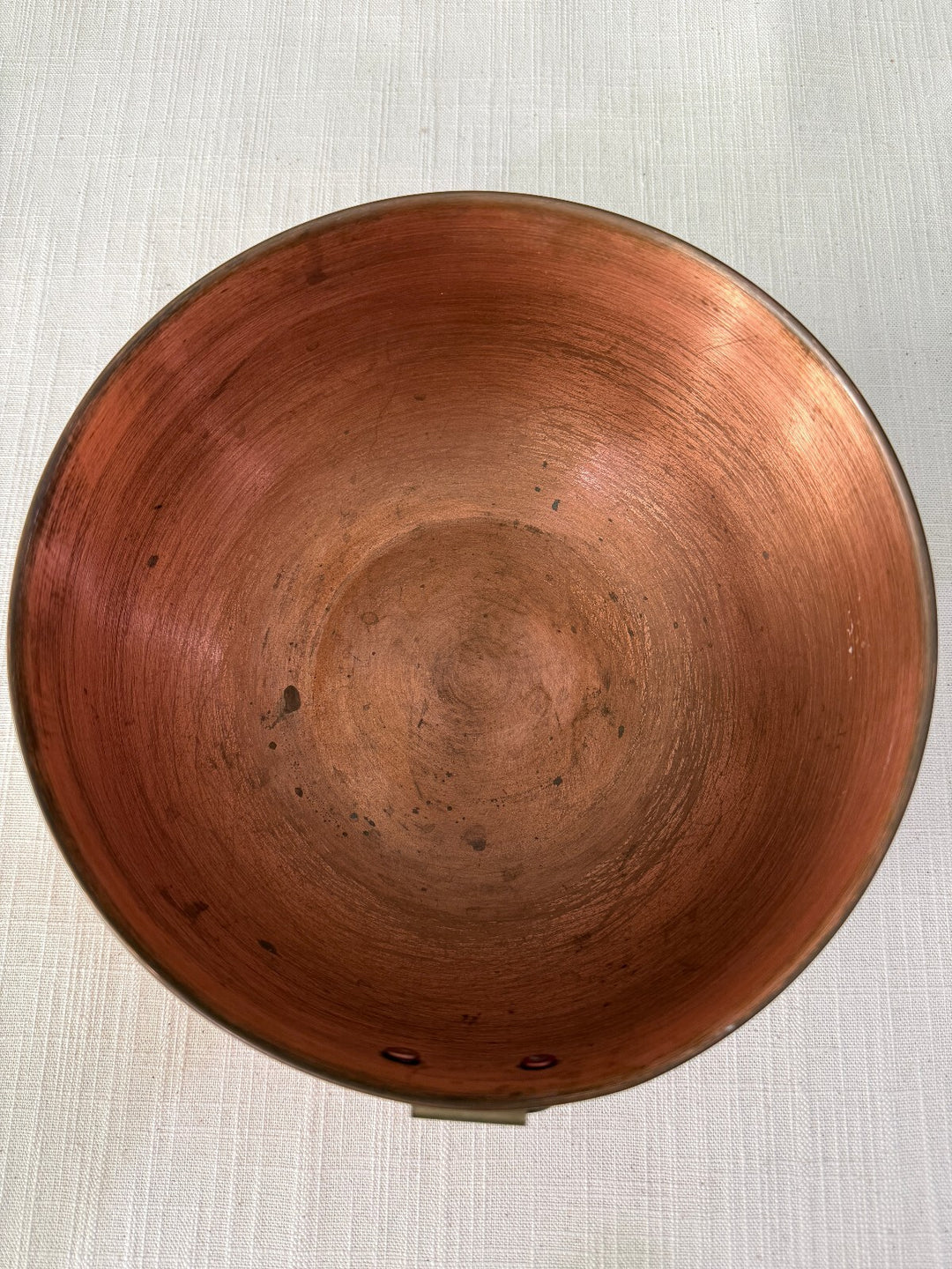 Copper bowl with ring handle