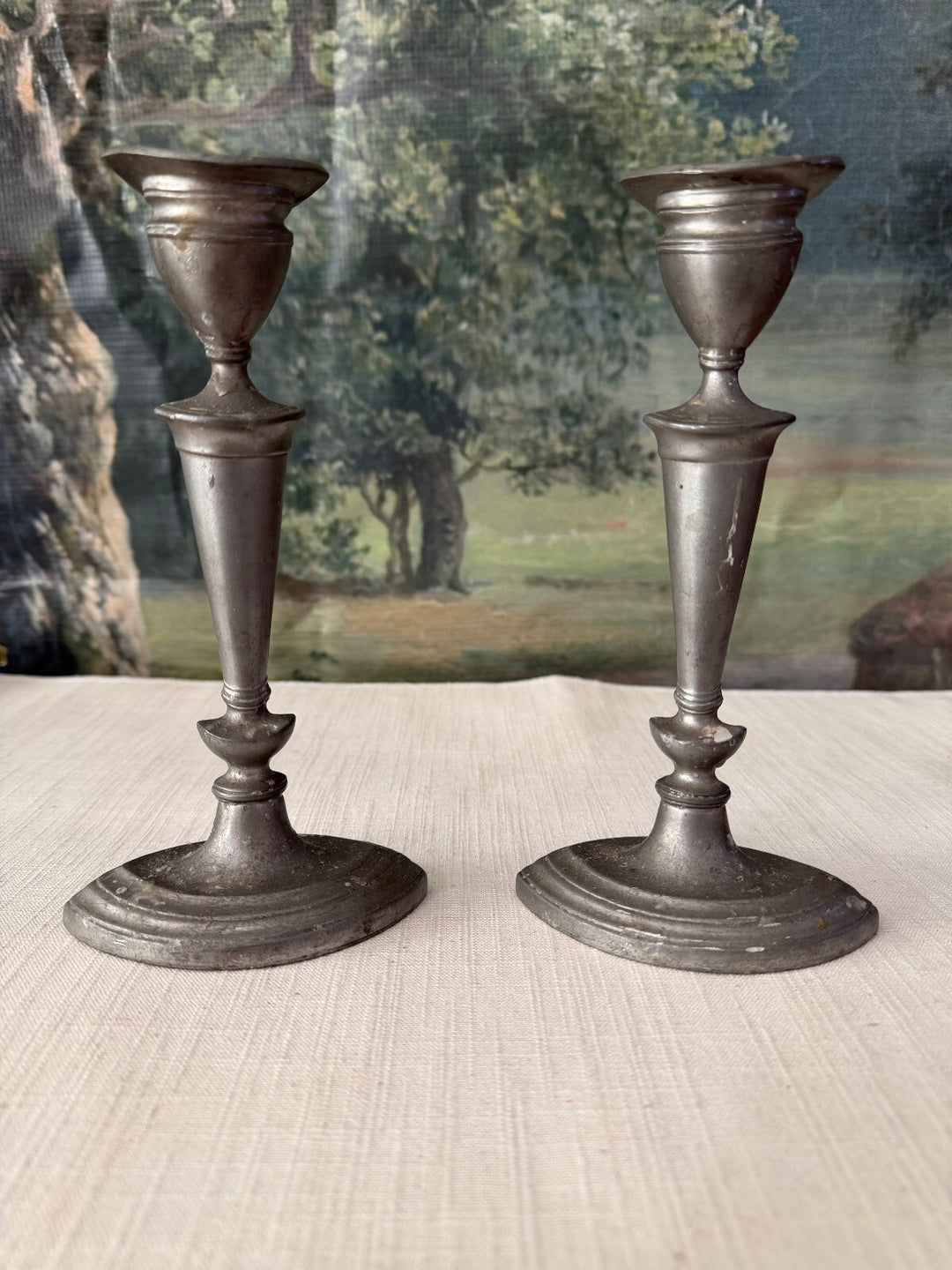 Pair of Pewter Candlesticks