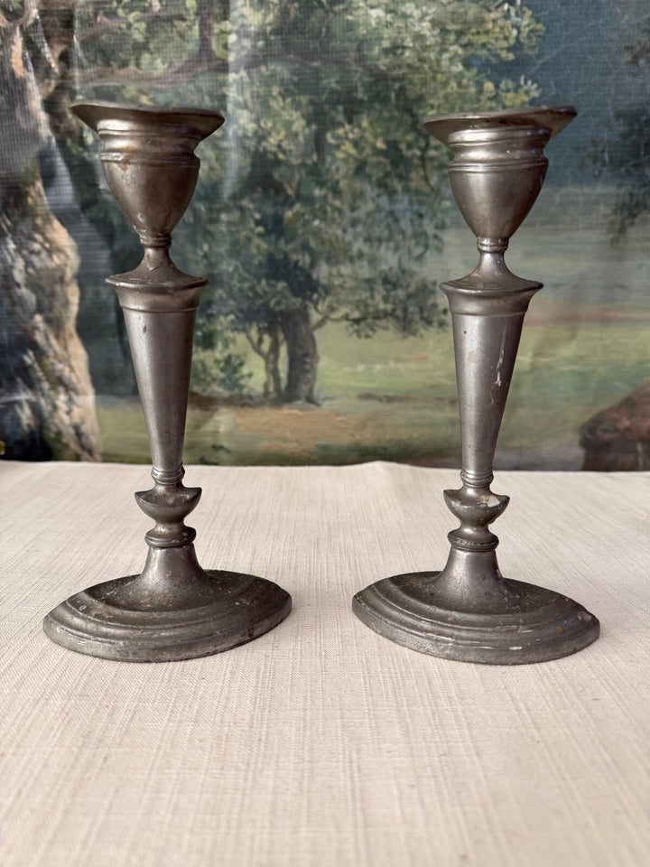 Pair of Pewter Candlesticks