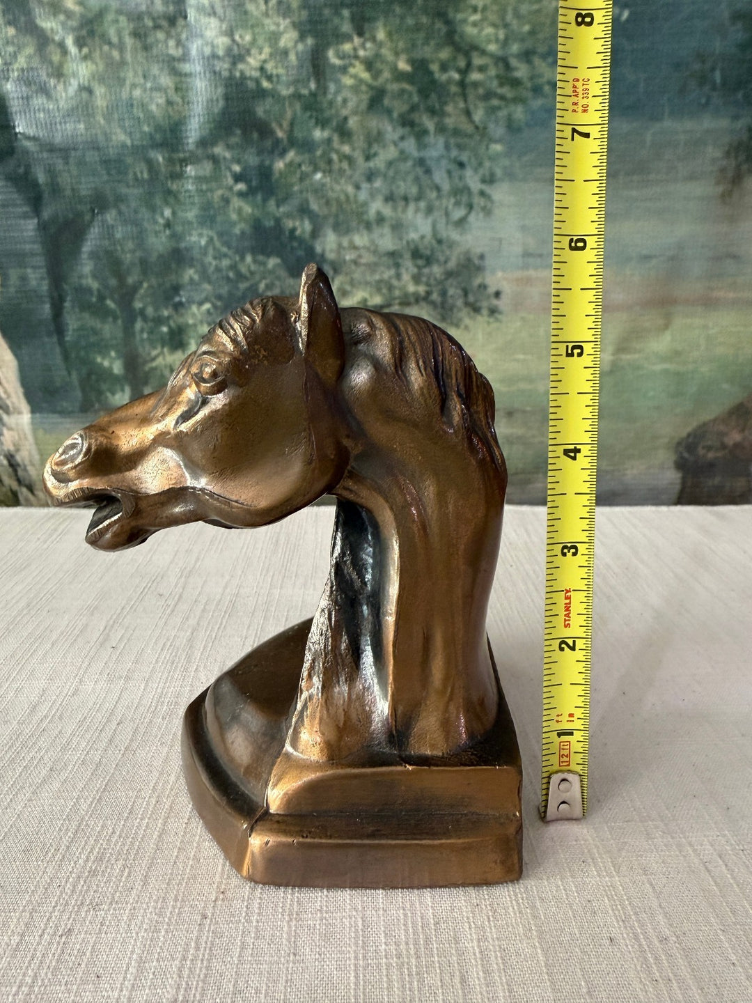 Brass Horse Head Bust and Bookend Figurine