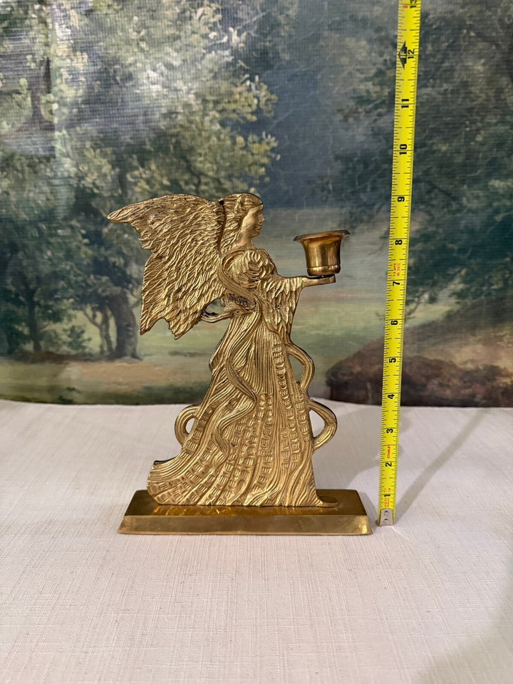 Brass Angel Candle Holder Figurine