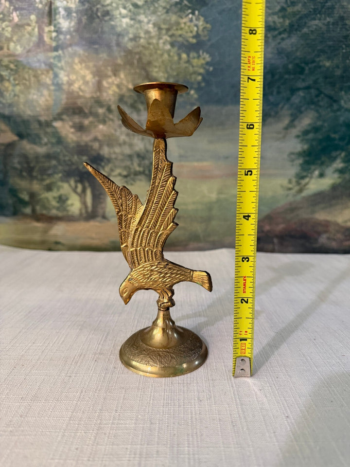 Pair of Brass Bird Candlesticks