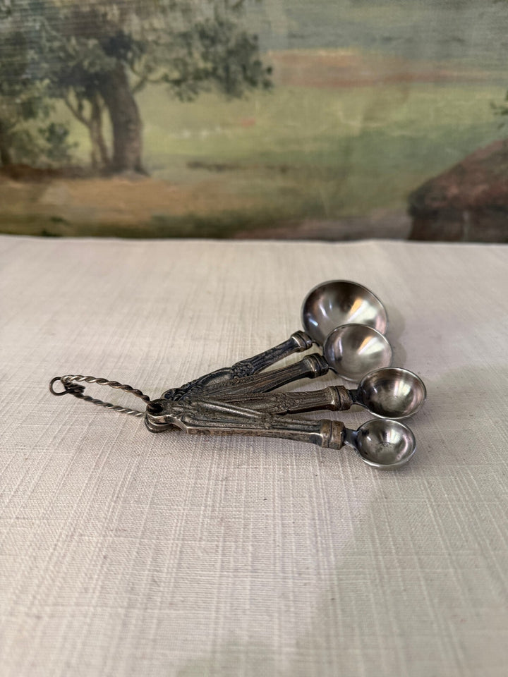 Vintage Metal Measuring Spoons Set on Chain