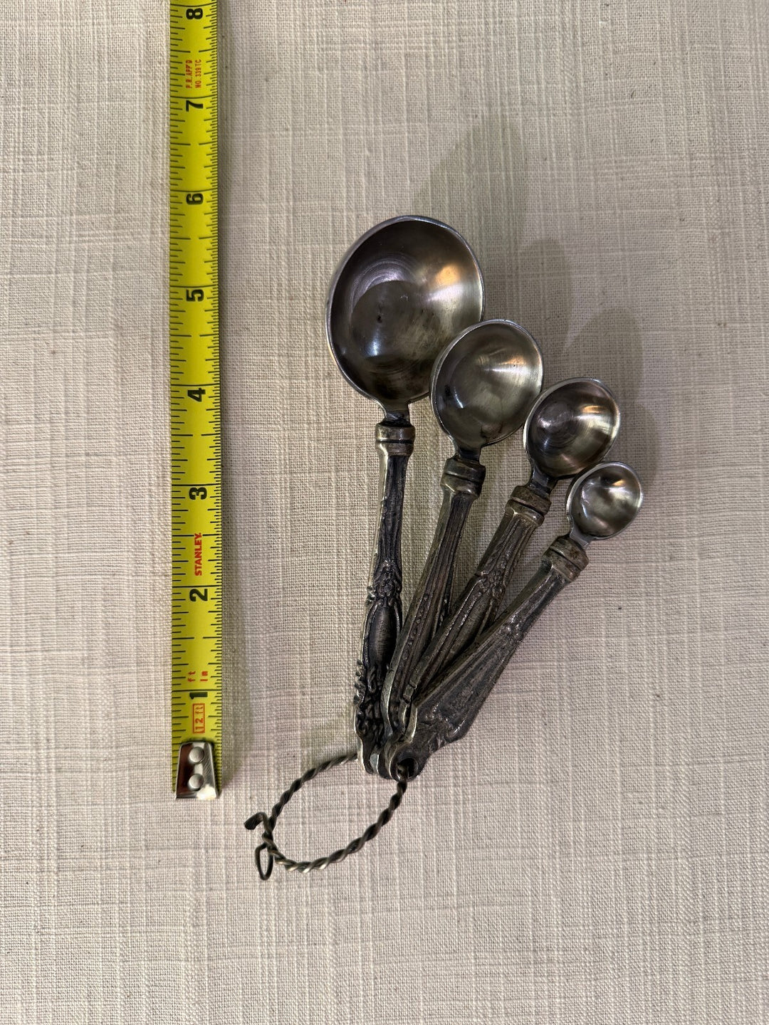 Vintage Metal Measuring Spoons Set on Chain