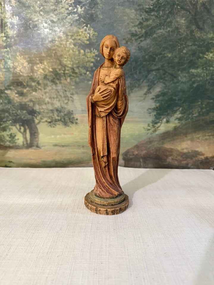 Vintage Mother and Child Figure Statue