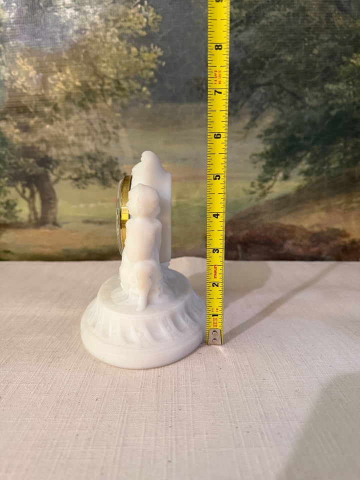 White Cherub Mantel Clock