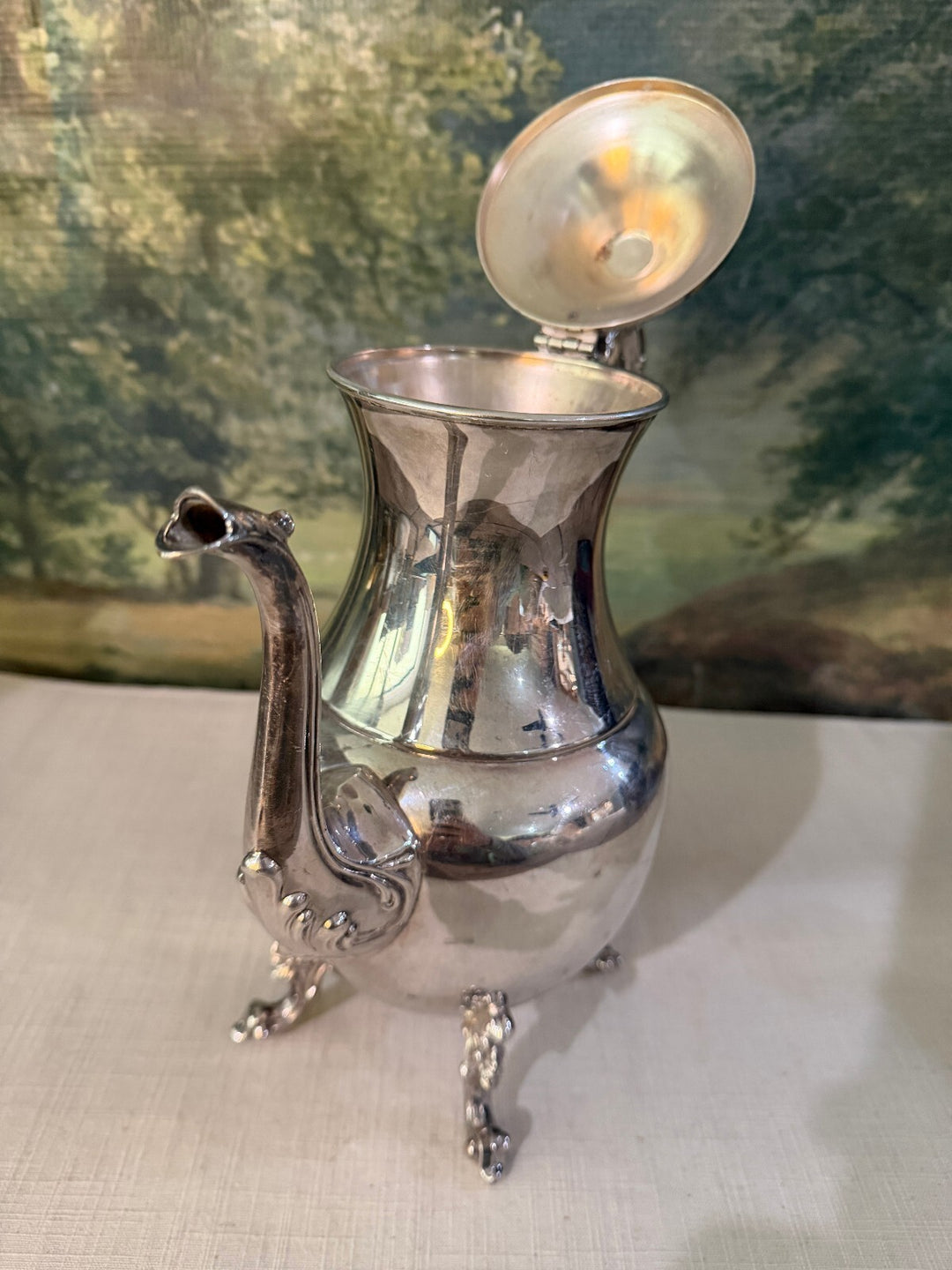 Silver Plate Coffee Pot on Claw Feet