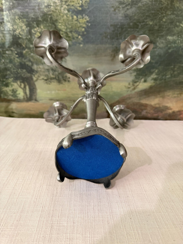 Silver tone 5 arm candelabra