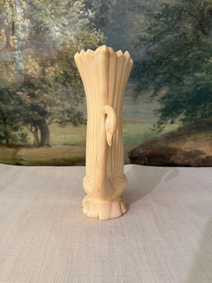 Cream swan vase