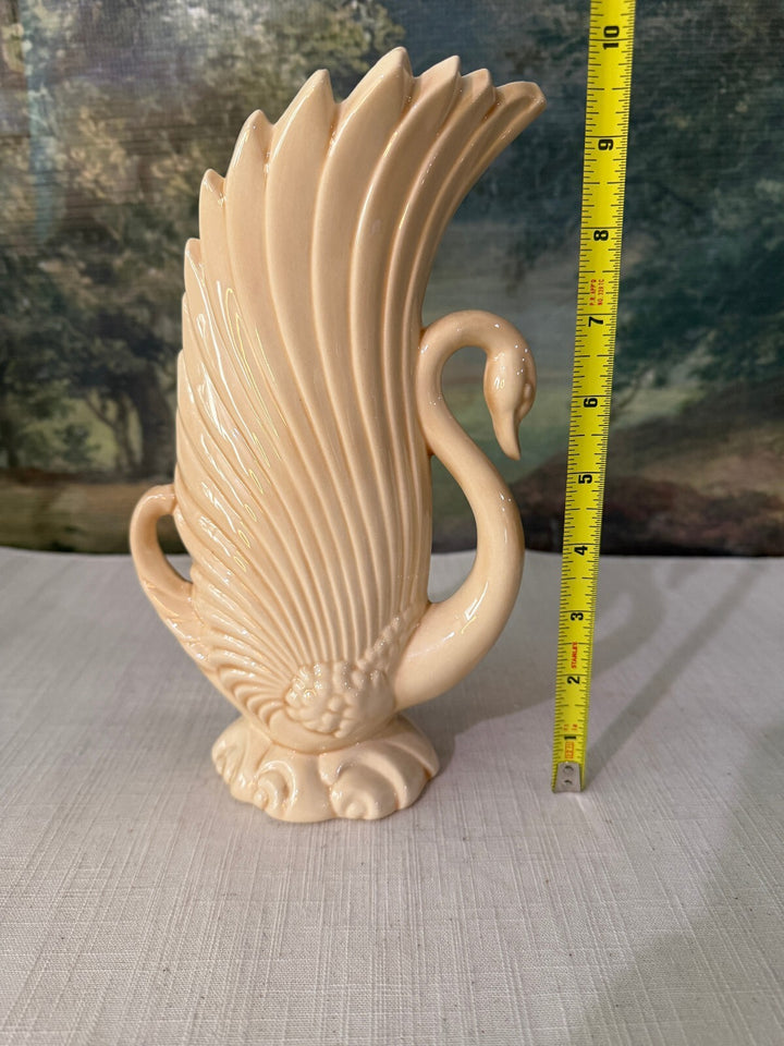 Cream swan vase