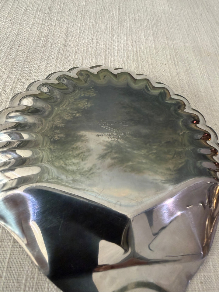 Silver Tone Shell Shaped Dish Tray