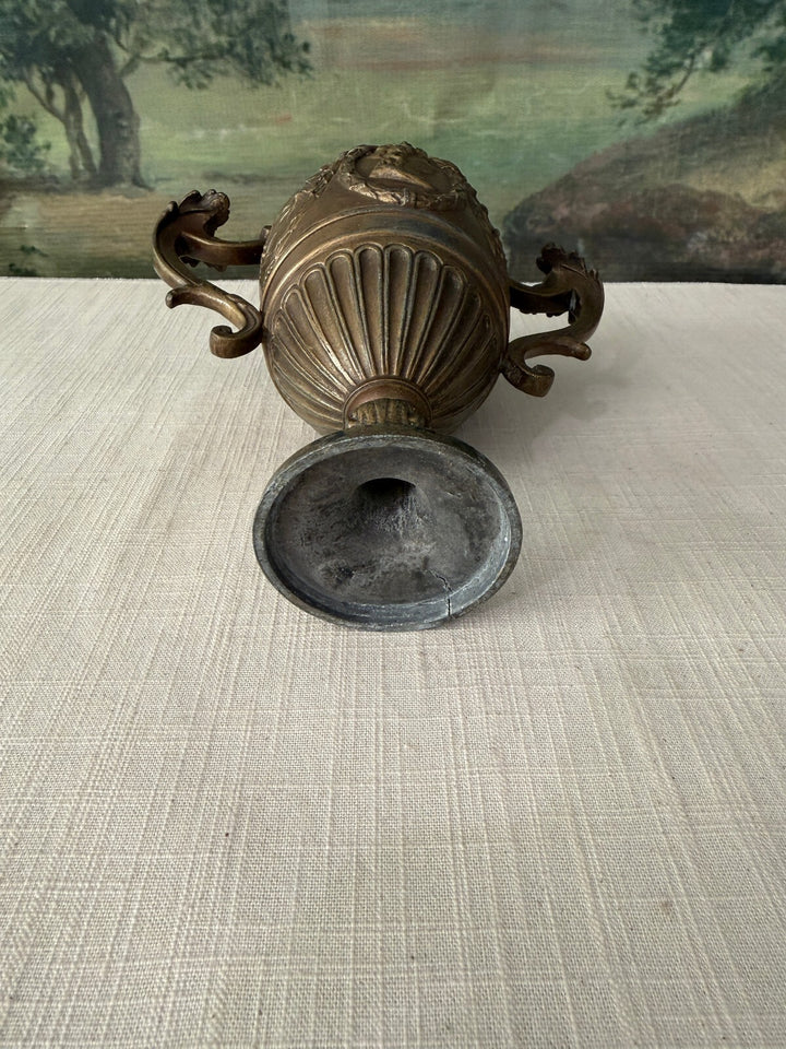Antique Style Metal Urn Vase with Handles