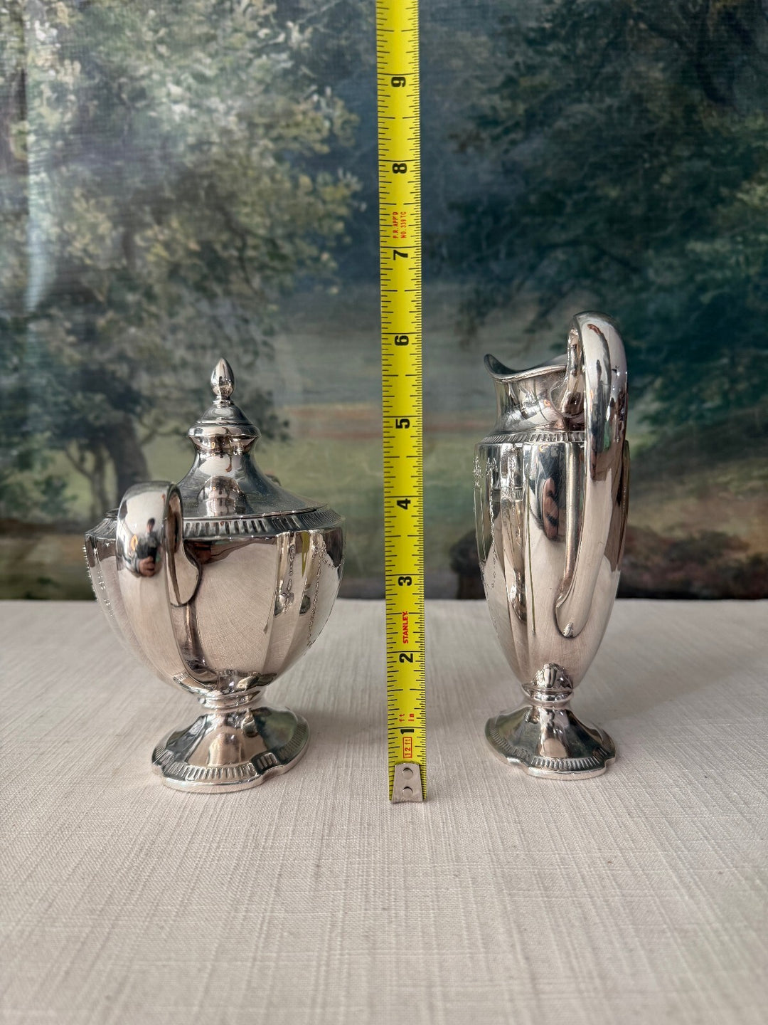 Silver Plate Creamer and Sugar Bowl Set