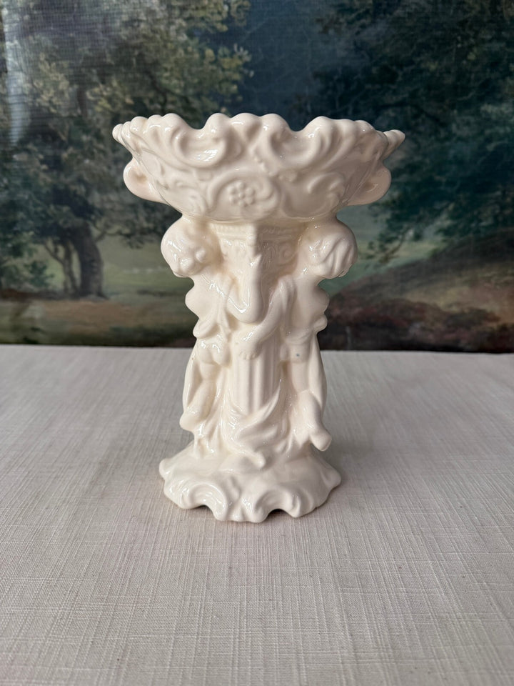 Cream Figural Cherub Vase