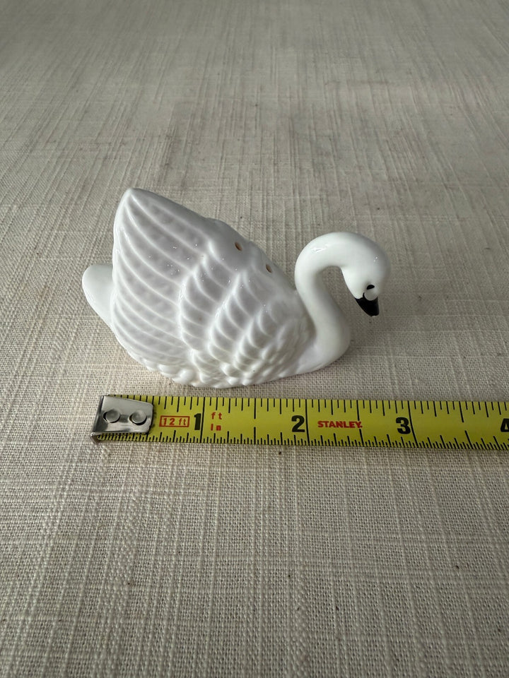 Pair of White Swan Salt and Pepper Shakers