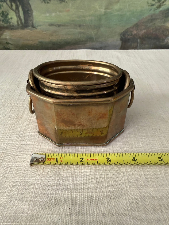 Pair of Brass Planters with Ring Handles