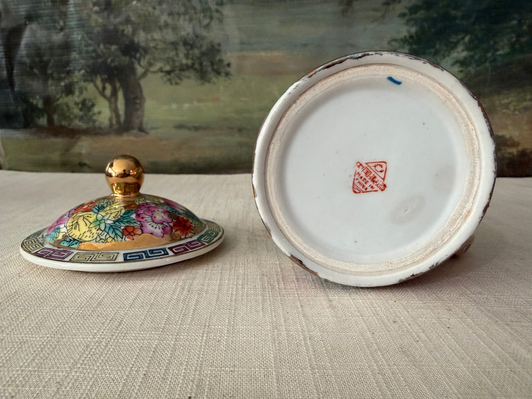 Pair of Chinese Famille Rose Porcelain Lidded Mugs