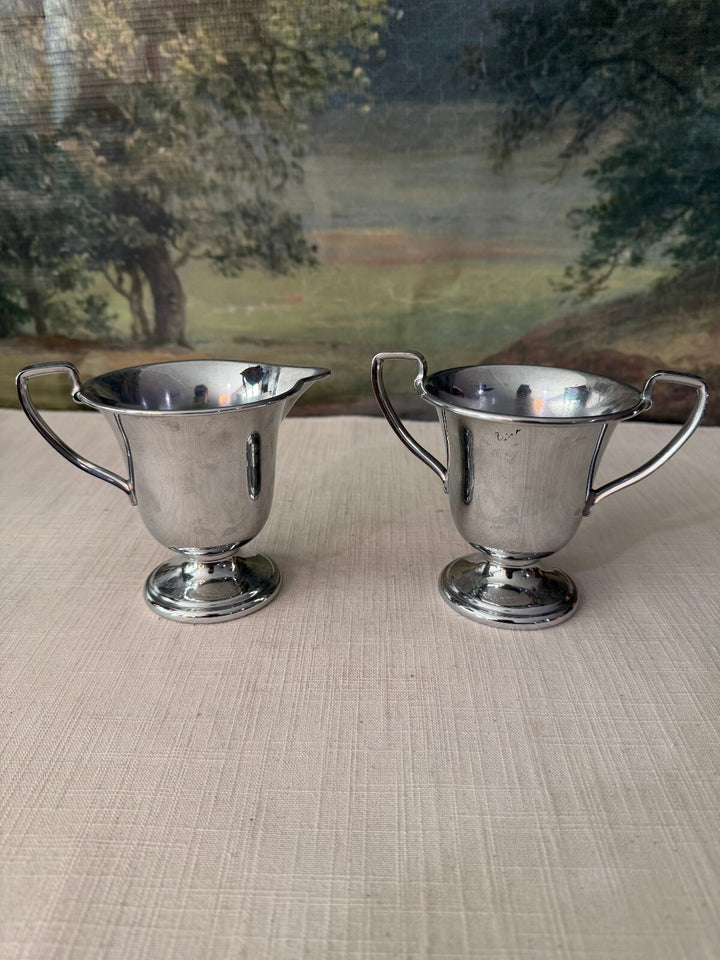 Pair of Silver Tone Handled Cups