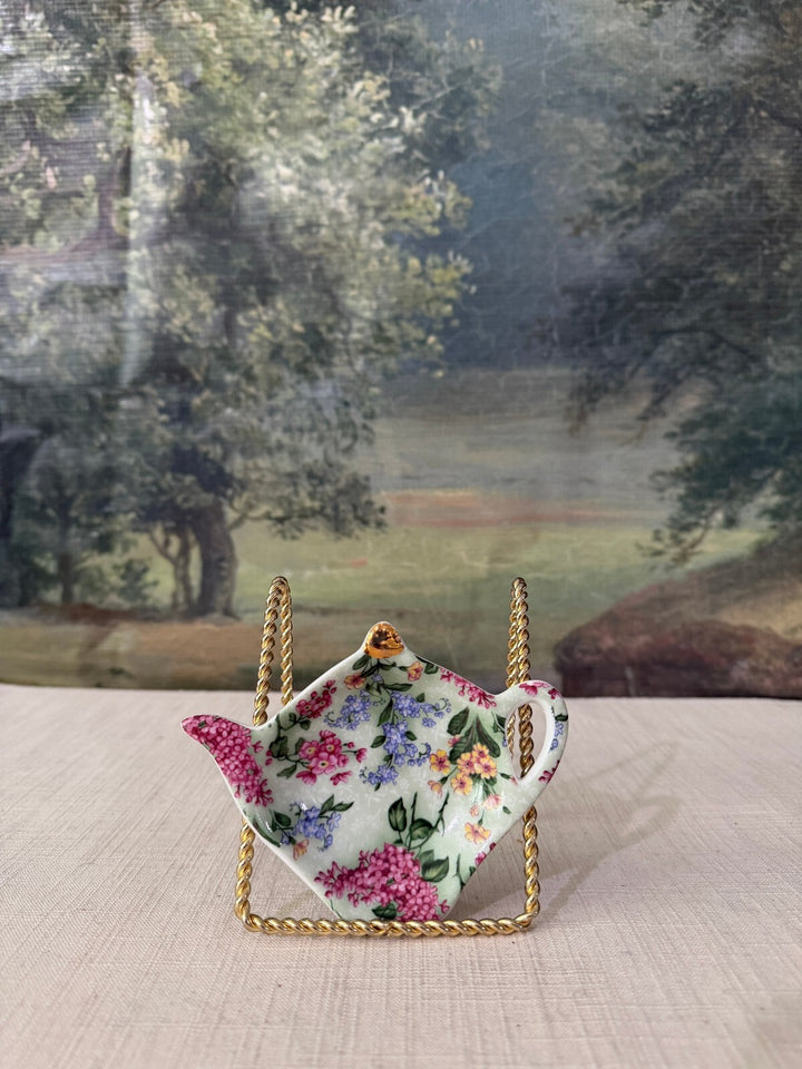 Miniature Floral Teapot Trinket Dish