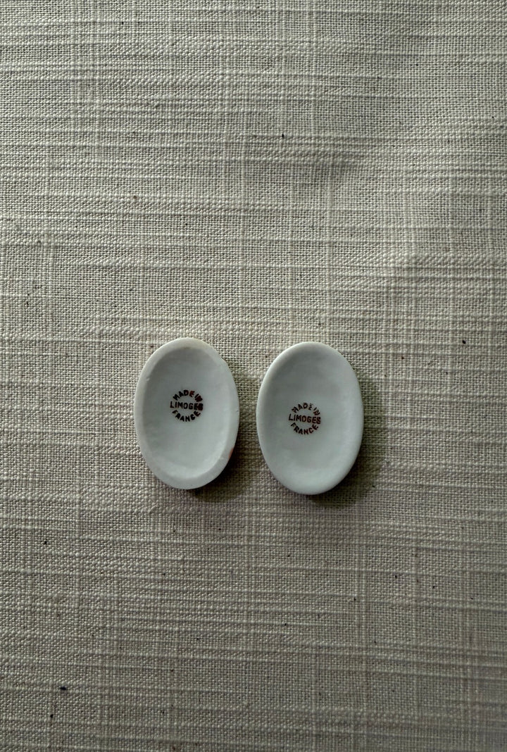 Pair of Portrait Porcelain Cabochons