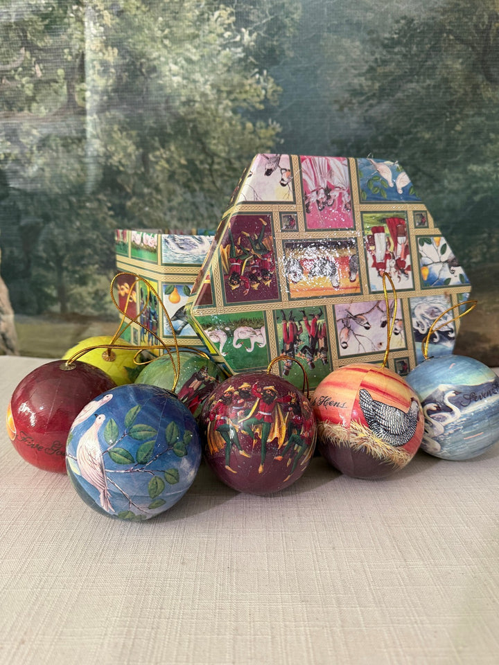 Marbled Hanging Christmas Ornaments with Decorative Box