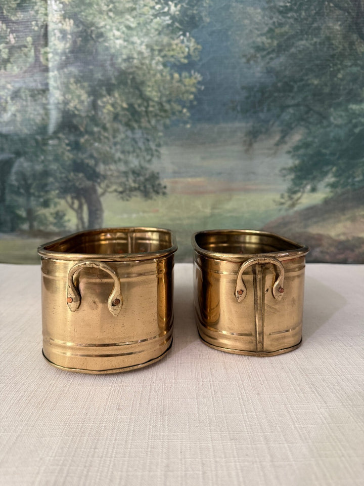 Pair of Brass Oval Planters