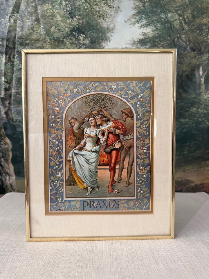 Vintage Framed Art Print in Gold Tone Frame