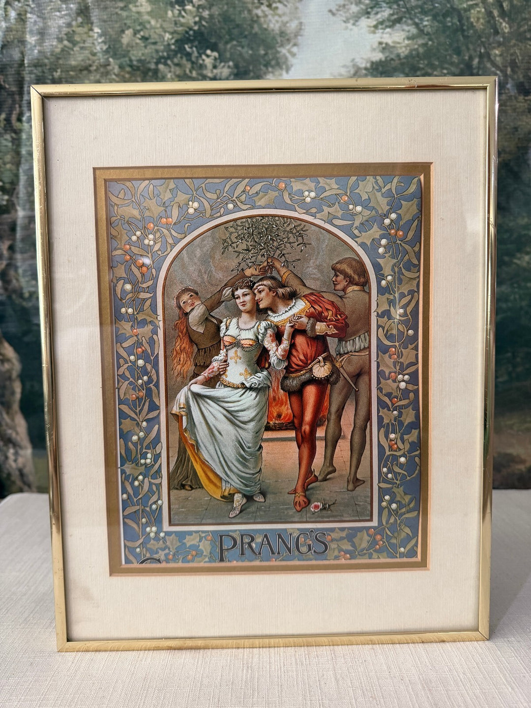 Vintage Framed Art Print in Gold Tone Frame