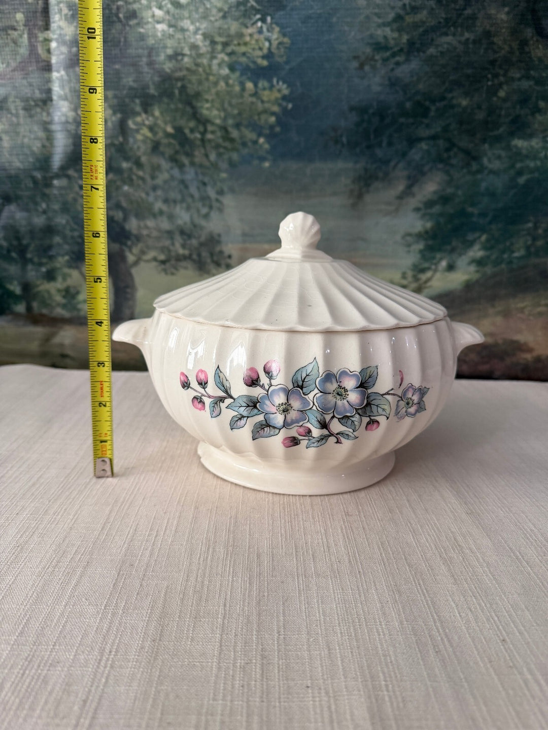 Covered Floral Ceramic Sugar Bowl