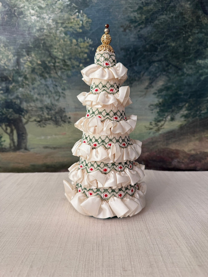 Hand Smocked Christmas Tree Figurine